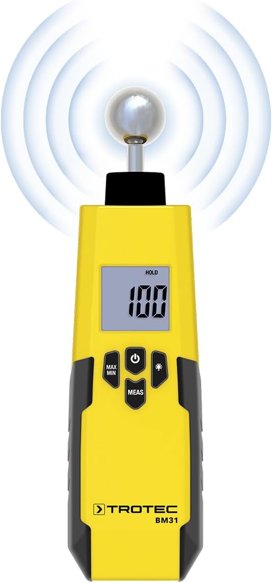 TROTEC BM31 Feuchtigkeitsindikator-Feuchtemessgerät – zerstörungsfreie Messung für Wand, Boden und Decke, 0–100 Stellen, 5–40 mm Eindringtiefe