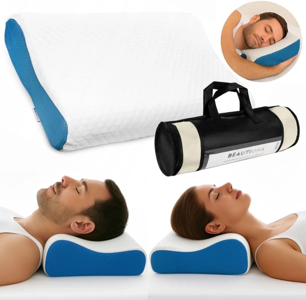 Orthopädisches Anti-Schnarch-Kissen 60 x 40 x 12 cm – ergonomisches Memory-Schaum-Nackenkissen gegen Schnarchen – Kissen für Seiten- und Rückenschläfer, abnehmbarer Bezug, atmungsaktiv und antiallergisch – Bild 2