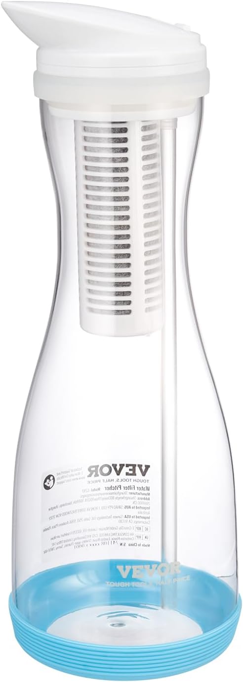 VEVOR Wasserfilterkanne, Wasserfilterkanne, 6 Tassen, Glas, Wasserfilterspender, kühlschrankfreundliches Wasserfiltersystem, kein BPA, hält 3 Monate / 800 l, reduziert Chlor- und Rostgerüche, PFOA/PFOS – Bild 9