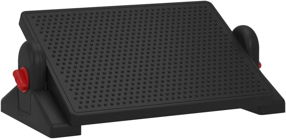 vidaXL Fußstütze, Fußhocker, Fußstütze, ergonomische höhenverstellbare Fußstütze mit Massagefläche für Büro, Schwarz, 50 x 30,5 x 17 cm