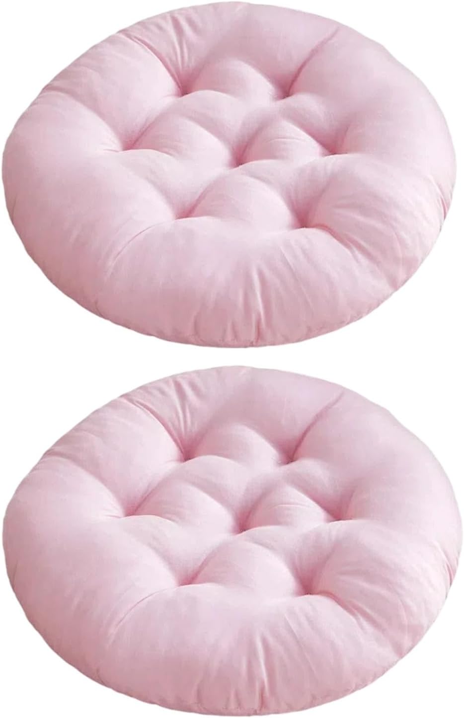 2er Set Sitzkissen rund 40cm - Stuhlkissen rund 5cm dick mit Rutschfest, Bodenkissen Sitzkissen rund für Indoor Outdoor Sitzkissen Schule Bequeme Auflagen & Auflagen (Rosa)