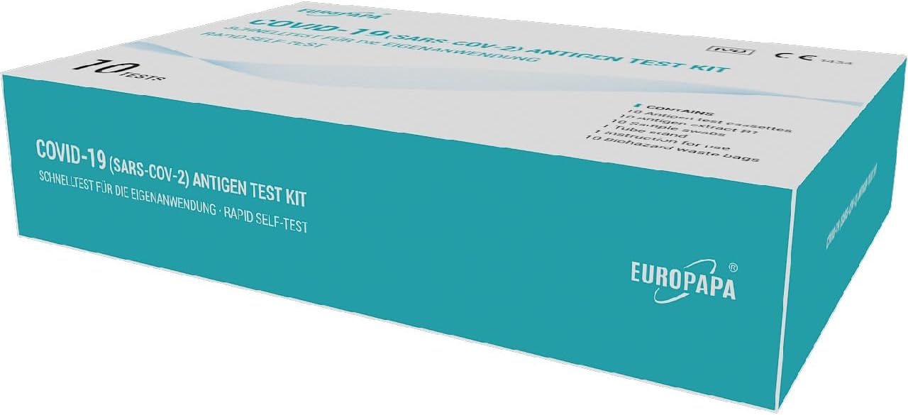EUROPAPA® 10 x Corona Laientest Selbsttests, COVID-19 Antigentest, für SARS-CoV-2, Schnelltest, Testkassette, Probentupfer, Antigenextrakt, einzeln verpackt – Bild 3