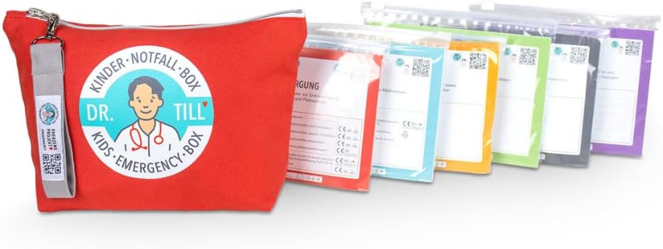 Dr. Tills Kinder-Notfallbox modular | 83 Teile | Erste-Hilfe-Set für Kinder & Eltern in Notfällen | Enthält einen Erste-Hilfe-Leitfaden und Notfallkarten für Kinder – Bild 4