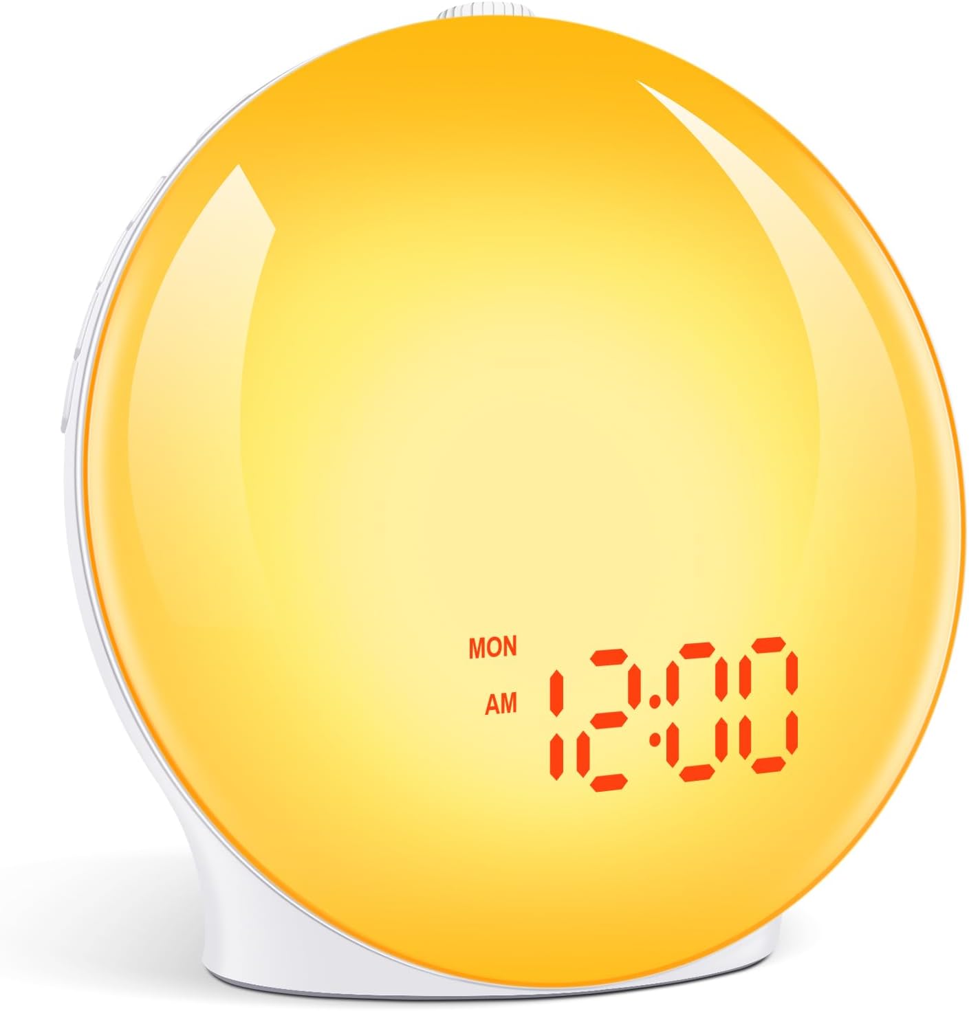 Cadrim Tageslichtwecker, Wecklicht, Radiowecker, Sonnenaufgang, Sonnenuntergang, mit Dual-Wecker, 15 Lichtern, 7 natürlichen Geräuschen, UKW-Radio und Schlummerfunktion