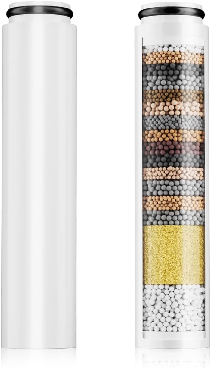 Cobbe 2er-Pack Filter für Duschkopf mit ASIN B0CSYYD9HD, B0CXP5WM77, B0CXP12QDQ..., 20 Schichten Ersatzfilter für hartes Wasser, Reinigung und Entfernung von Chlor und Schadstoffen
