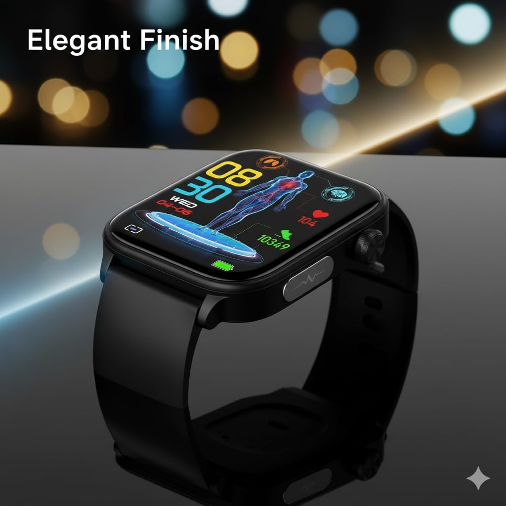 Gesundheitsuhr mit EKG- und Blutdruckmessung 1,96 Zoll HD Smartwatch Herren Damen Fitnessuhr mit SpO2 Temperatur Schlaftracking Bluetooth Telefonie 100+ Sportmodi IP68 Wasserdicht für – Bild 6
