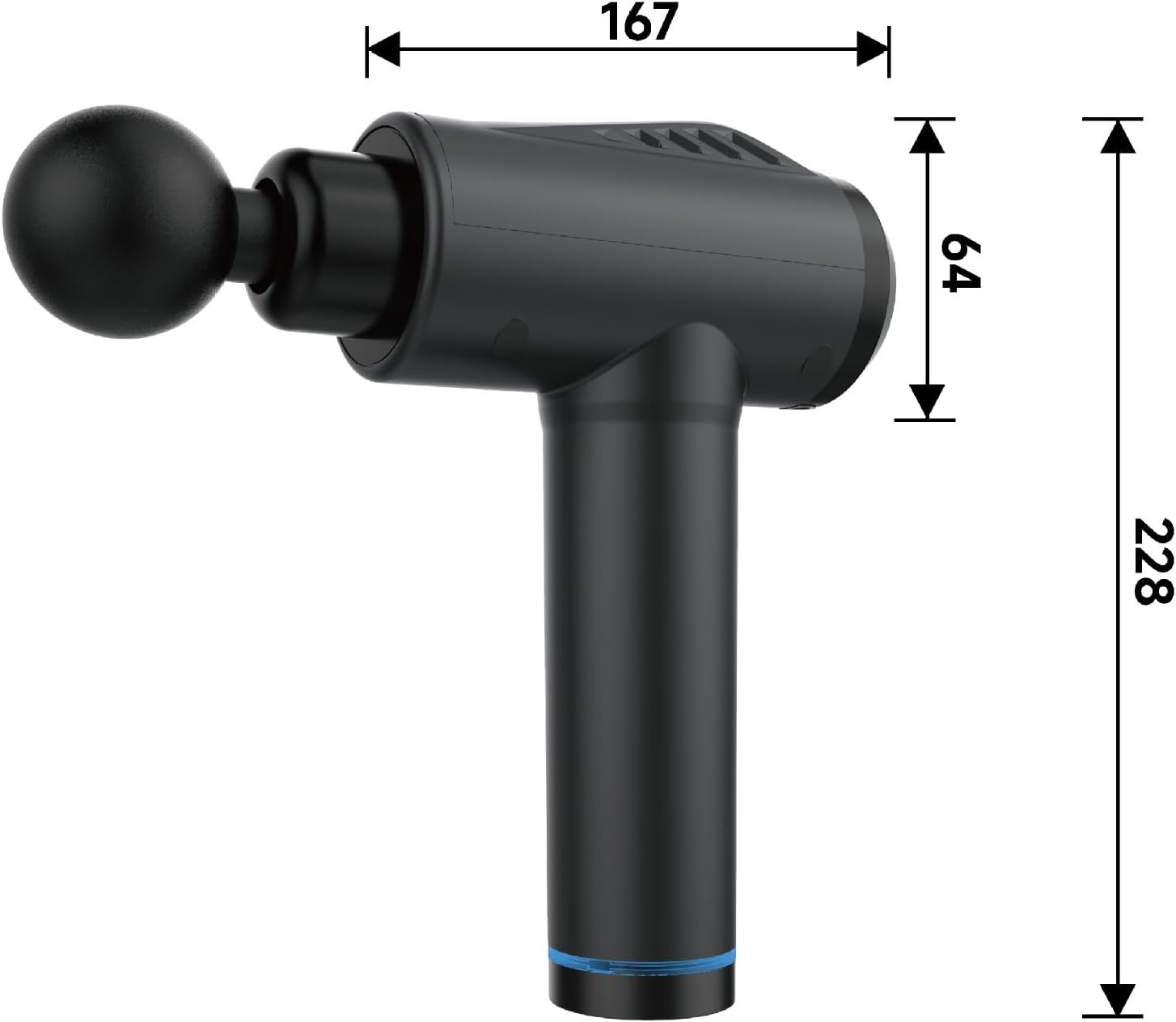 Massagepistole mit 30 Geschwindigkeiten / Massagepistole für Tiefenmuskelmassage mit bis zu 3600 Impulsen/Min. / 10 Aufsätze für Nacken, Rücken & Körper / mit LCD-Touchscreen – Bild 2