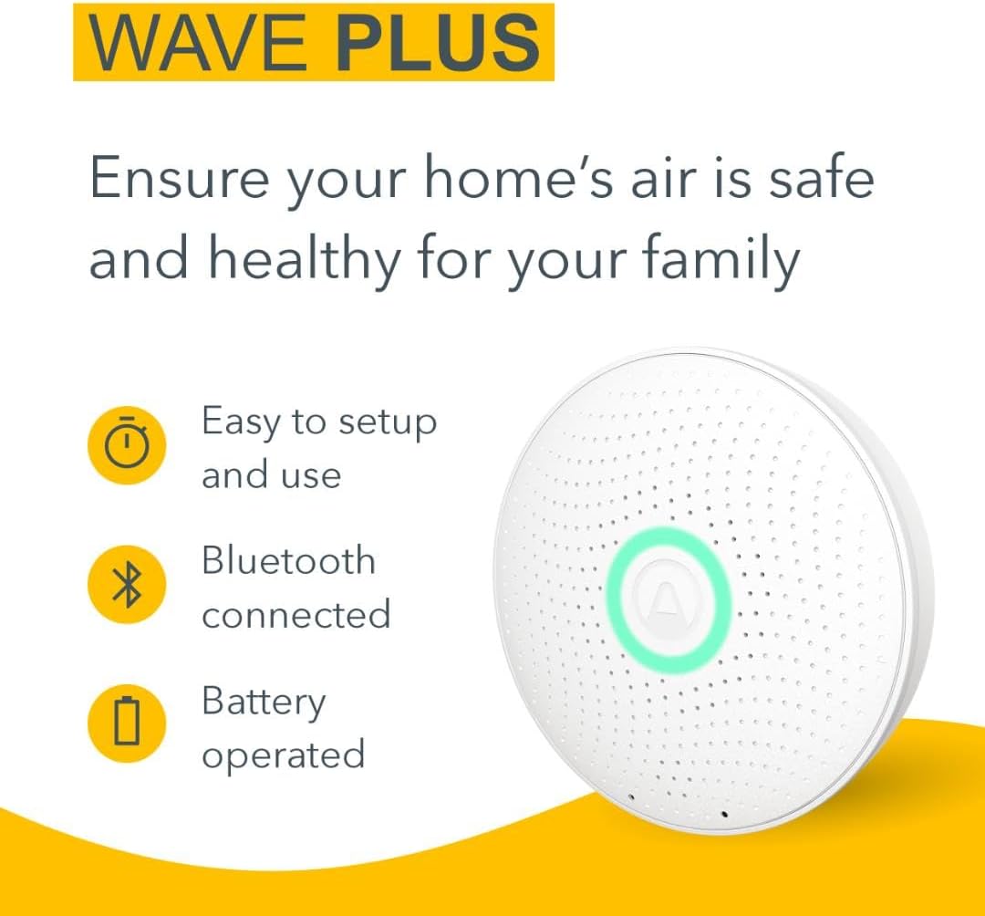 Airthings Wave Plus Smart Radon-, CO2- und TVOC-Detektor mit Temperatur-, Luftfeuchtigkeits- und Luftdrucksensoren, batteriebetrieben mit kostenloser App – Bild 4