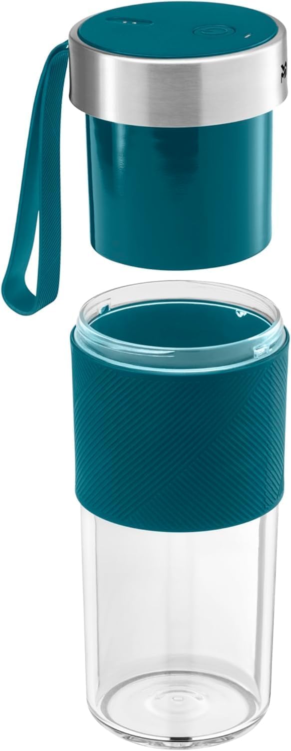 WMF Küchenminis Mix on the Go 300 ml, Mini-Mixer to Go, USB-Mixer Smoothie Maker, wiederaufladbarer persönlicher Mixer, tragbarer Mixer für Smoothies, Shakes, Petrolblau – Bild 9
