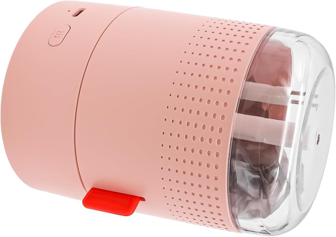 USB wiederaufladbarer Mini-Luftbefeuchter mit LCD-Stimmungsbeleuchtung, 500 ml, tragbarer Luftbefeuchter für Schlafzimmer, Büro, Pflanzen, 12 Stunden Laufzeit, leiser Nebel (Pink) – Bild 3