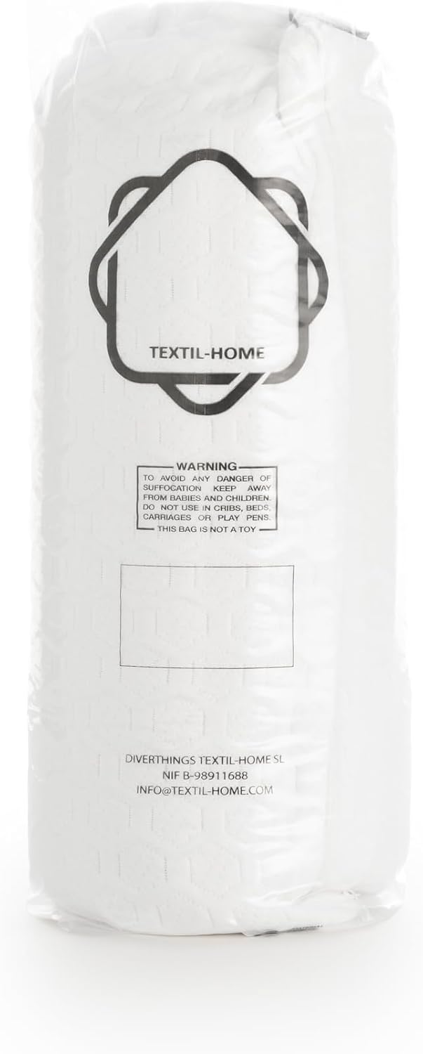 Textilhome Viskoelastisches Kissen 75 x 36 x 12 cm, ergonomisches Nackenstützkissen mit Kern aus 100 % Viskoseschaum, Bezug aus Aloe Vera, Doppelbezug mit Reißverschluss, 2er-Set – Bild 8