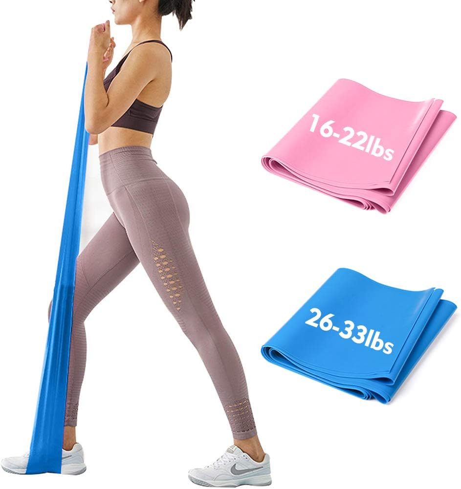 Fitnessband Gymnastikband Fitnessbänder - 2 STÄRKEN 8-10kg/12-15kg Premium Lang 1,8/2 Meter Übungsband Widerstandsbänder für Yoga, Pilates, Crossfit, Rehabilitation