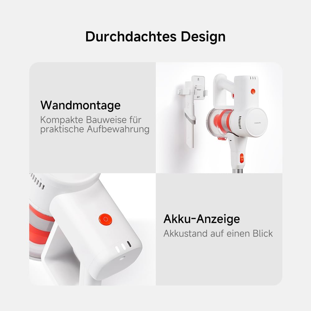 XIAOMI G20 Lite Akku-Staubsauger, 18.000 Pa Saugleistung, 40 Min. Laufzeit, Weißlicht-Stauberkennung, 2-in-1-Bürstenaufsatz, Ein-Knopf-Staubablass, für Sofarisse und Computertastaturreinigung – Bild 10