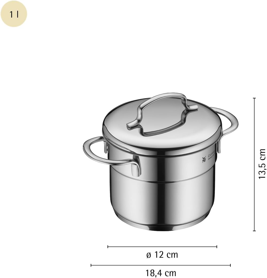 WMF Mini Vorteils Topfset klein Induktion, 5-teilig, Kochtopfset mit Metalldeckel, Cromargan Edelstahl, stapelbares Topfset, ideal für kleine Portionen – Bild 7