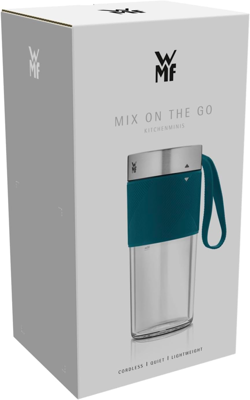 WMF Küchenminis Mix on the Go 300 ml, Mini-Mixer to Go, USB-Mixer Smoothie Maker, wiederaufladbarer persönlicher Mixer, tragbarer Mixer für Smoothies, Shakes, Petrolblau – Bild 14
