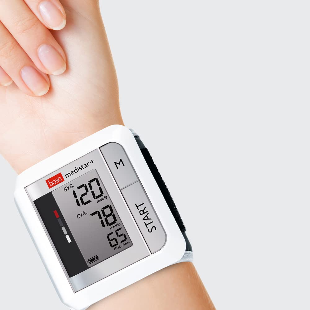 Boso Medistar+ Blutdruckmessgerät-Manschette mit Speicher für 90 Messungen, extragroßem Display und Arrhythmie-Erkennung – inkl. Handgelenksmanschette, 13,5–21,5 cm – Bild 9