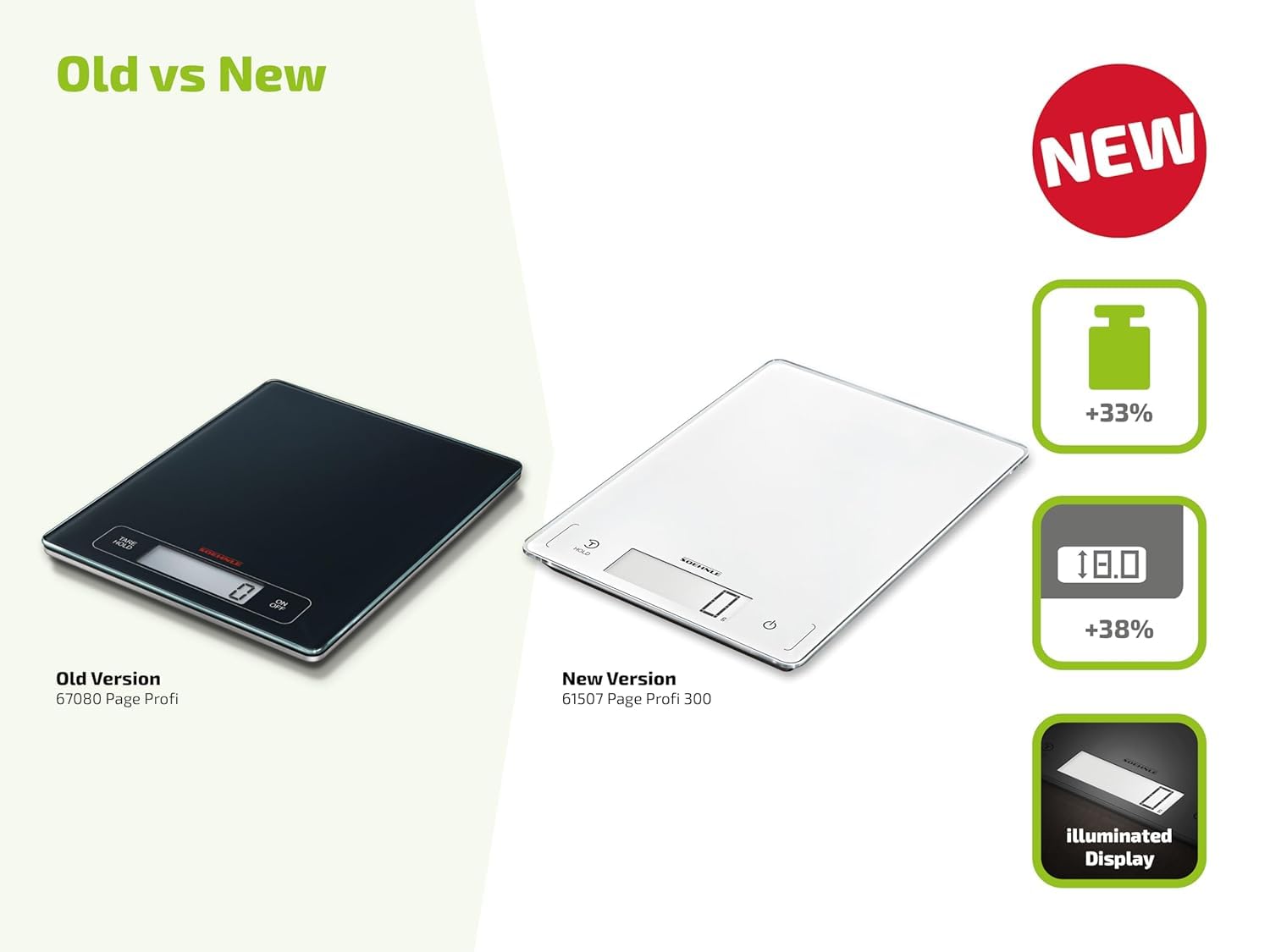 Soehnle Page Professional Digitalwaage für max. 15 kg digitale Küchenwaage mit großer Wiegefläche und Tarafunktion, praktische Haushaltswaage mit Hold-Funktion – Bild 10
