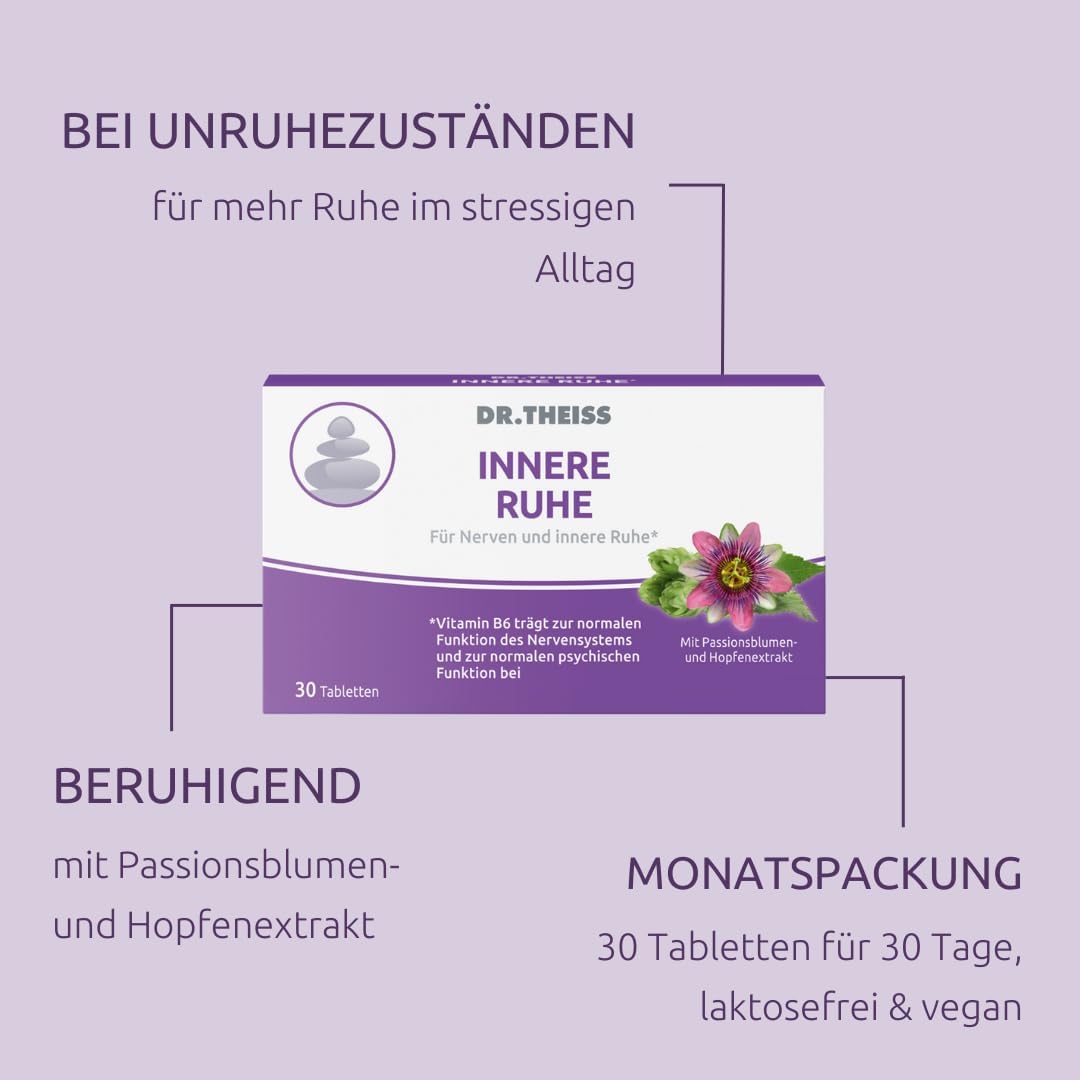 Dr. Theiss Innere Ruhe – bei Stress und Hektik – bei nervöser Unruhe – ohne Gewöhnungseffekt – 30 Tabletten – Bild 5