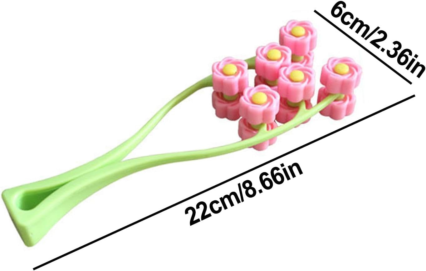 Gesichtsmassageroller | Y-förmiges Handmassagegerät | Tragbares manuelles Entspannungsgerät, elastischer 3D-Blumenroller für die Hautpflege – Bild 5