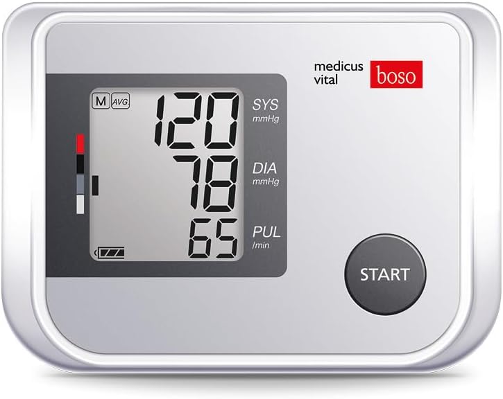 Boso Medicus Vital/vollautomatisches Oberarm-Blutdruckmessgerät mit großem Display und Arrhythmieerkennung mit Universalmanschette (22–42 cm) – Bild 2