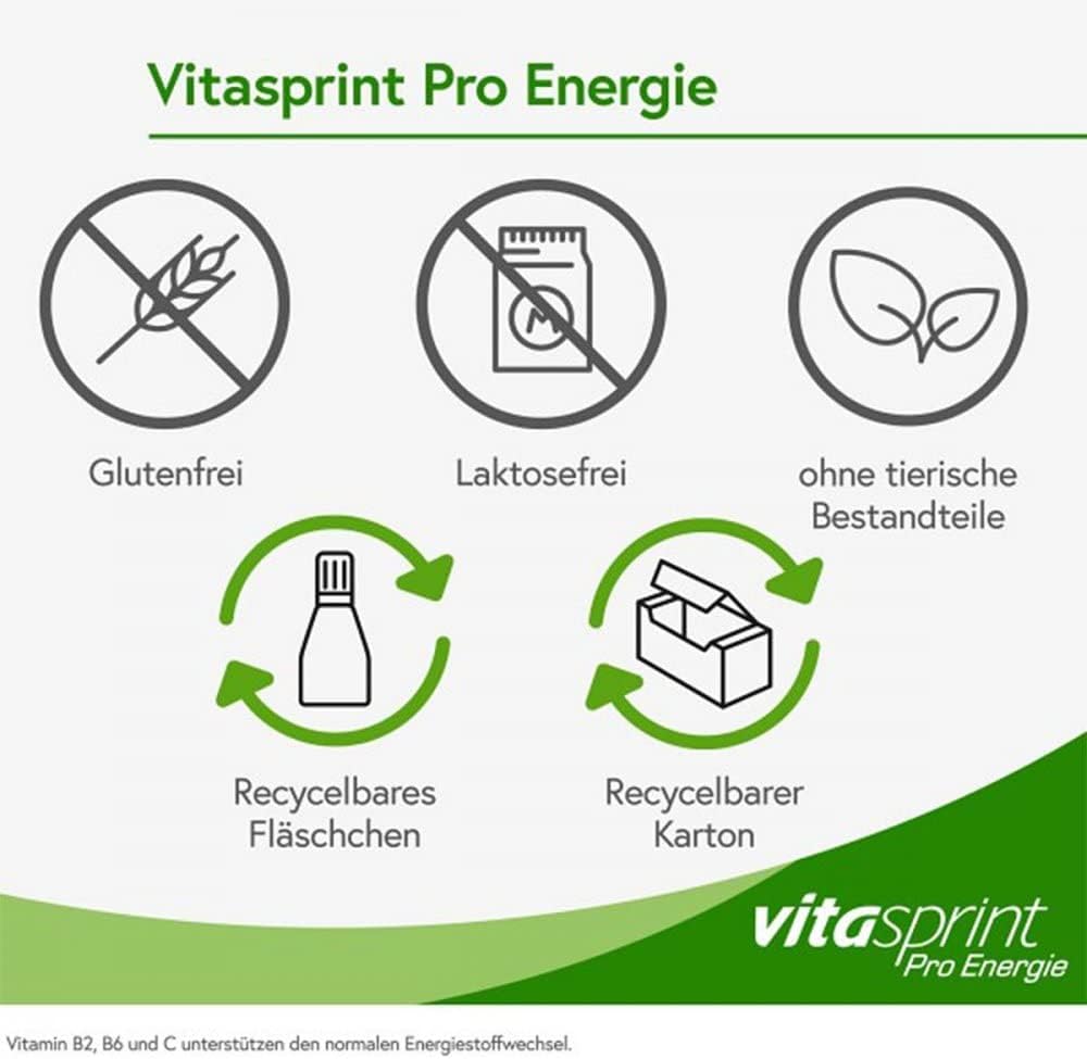 Vitasprint Pro Energy Trinkflasche – natürliches Nahrungsergänzungsmittel für verbesserte Konzentration* – 1 x 24 Trinkampullen – Bild 7