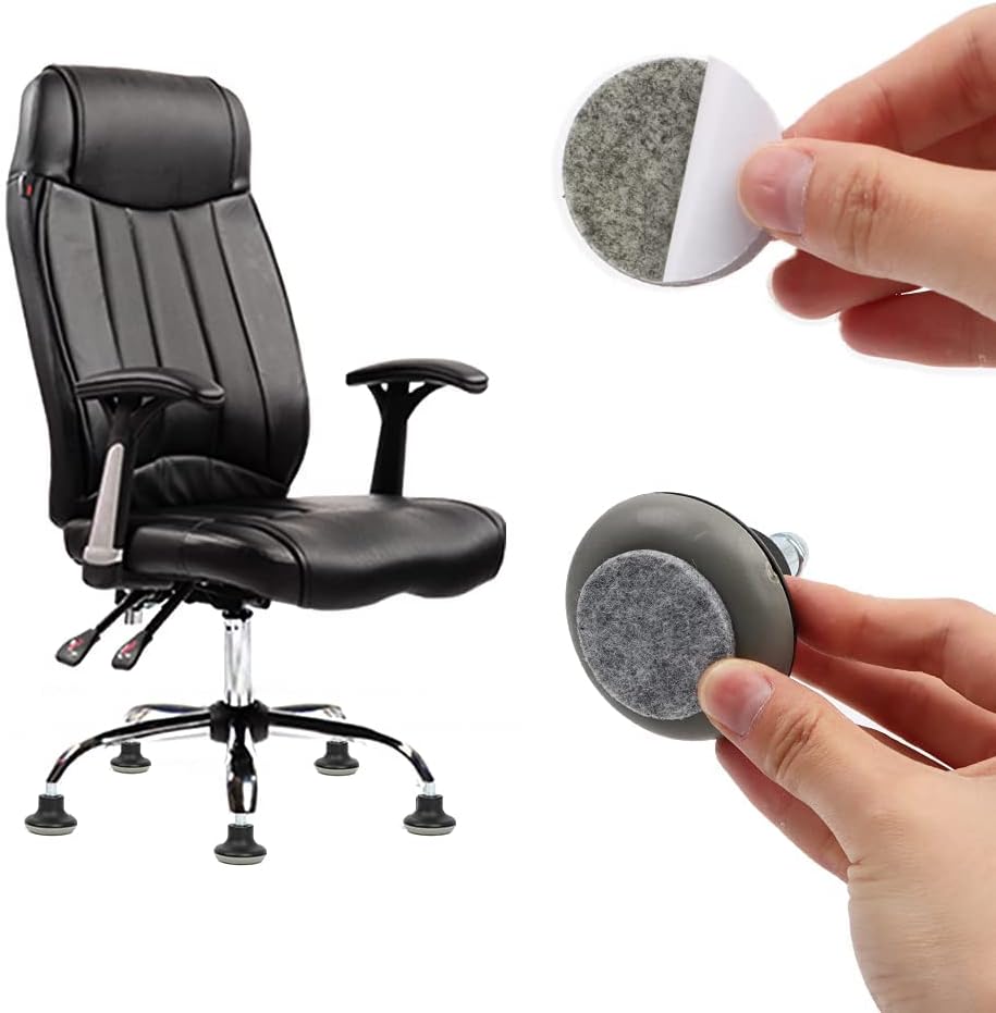 Bürostuhlgleiter 5er Set - Bodengleiter mit selbstklebenden Filzgleitern - Einlegestange 11 mm x 25 mm - Drehstuhlfüße Parkettfliesen - Stuhlfußgleiter - Schwarz – Bild 3
