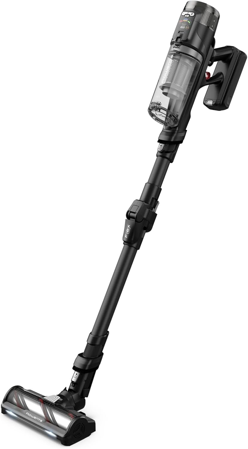 Rowenta X-Force Flex 12.60 Neo Akku-Staubsauger, nur 1,6 kg als Handstaubsauger, 150 Luftwatt, 60 Minuten Laufzeit, Flexrohr, digitale Kontrollanzeige, LED-Beleuchtung, schwarz, RH9L55E0 – Bild 2