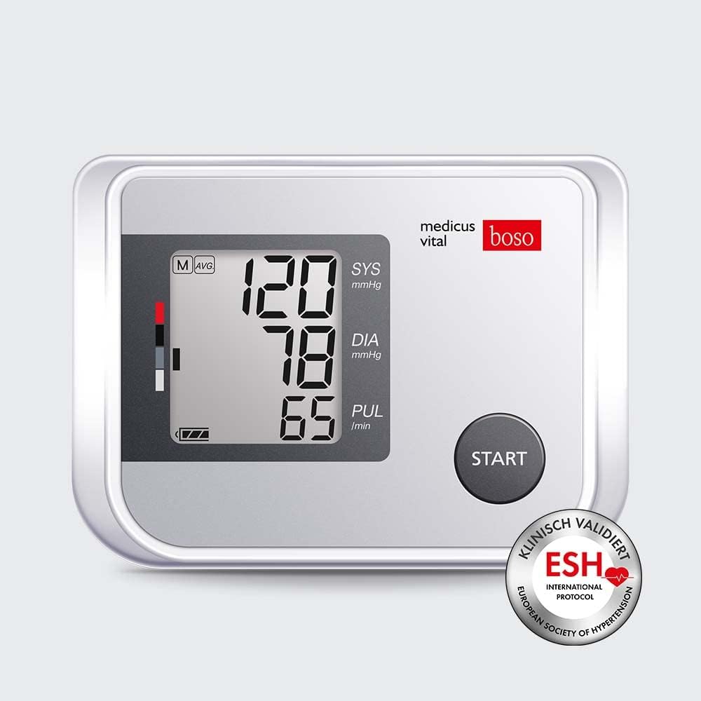 Boso Medicus Vital/vollautomatisches Oberarm-Blutdruckmessgerät mit großem Display und Arrhythmieerkennung mit Universalmanschette (22–42 cm) – Bild 4
