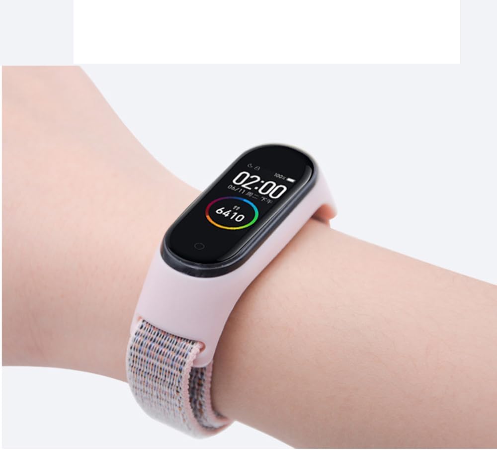 Nylon-Armbänder für Xiaomi Smart Band 7 / Mi Band 6 / Band 5 / Band 4 / Band 3, Sportarmband-Uhrenarmband, Ersatzarmband für Amazfit Band 5 (Schwarz) – Bild 6