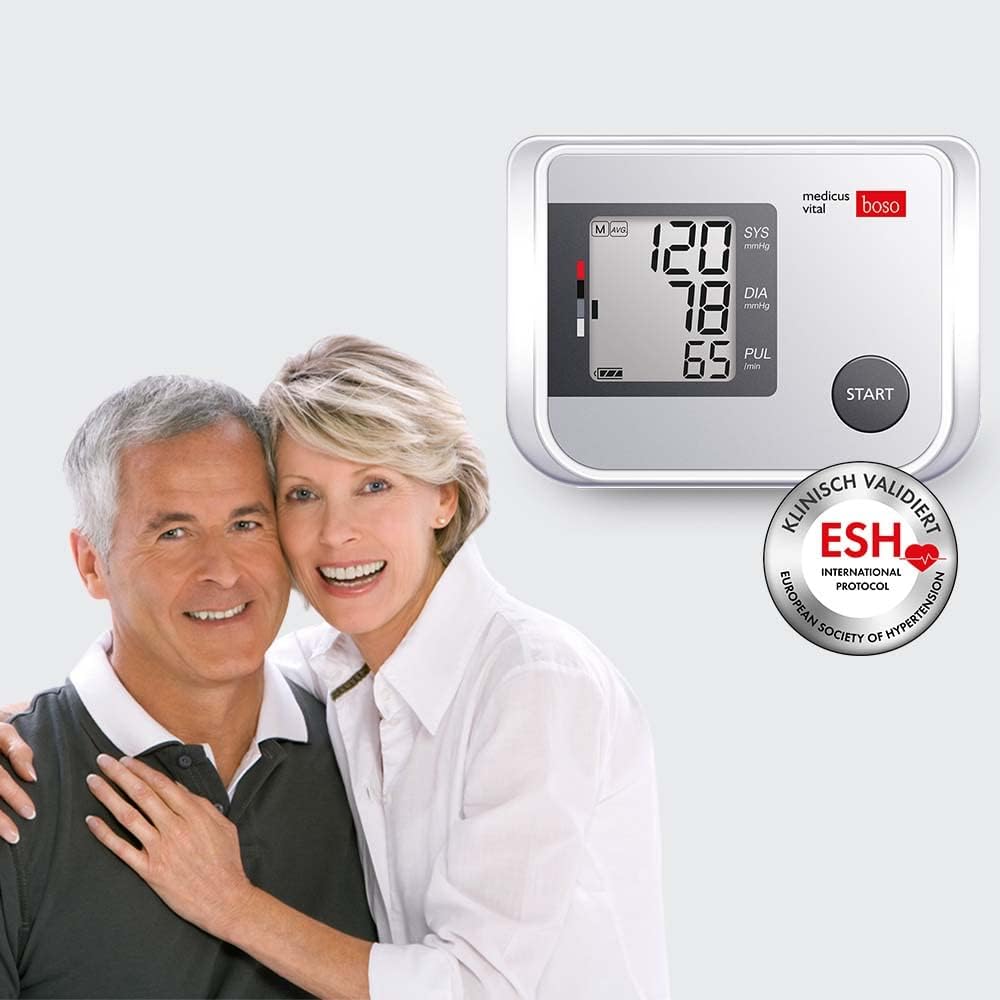 Boso Medicus Vital/vollautomatisches Oberarm-Blutdruckmessgerät mit großem Display und Arrhythmieerkennung mit Universalmanschette (22–42 cm) – Bild 12