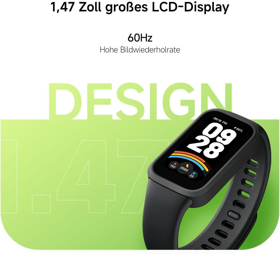 XIAOMI Smart Band 9 Active Black – 1,47 Zoll TFT, 450 Nits, 18 Tage Akku, 50 Sportmodi, SPO₂-Sensor, 5ATM wasserdicht – Bild 4