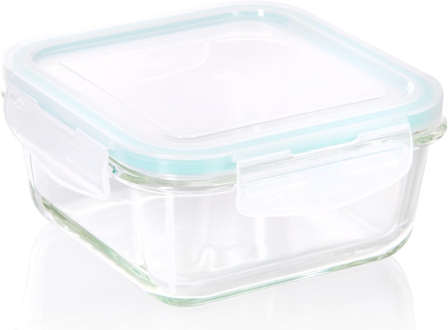 wenco Glas-Fresh-Box 690 ml – Frischhaltedose aus Borosilikatglas, auslaufsichere Glasdose mit Klickverschluss und Silikondichtung, ofenfest bis 280 °C, gefriergeeignet bis -20 °C
