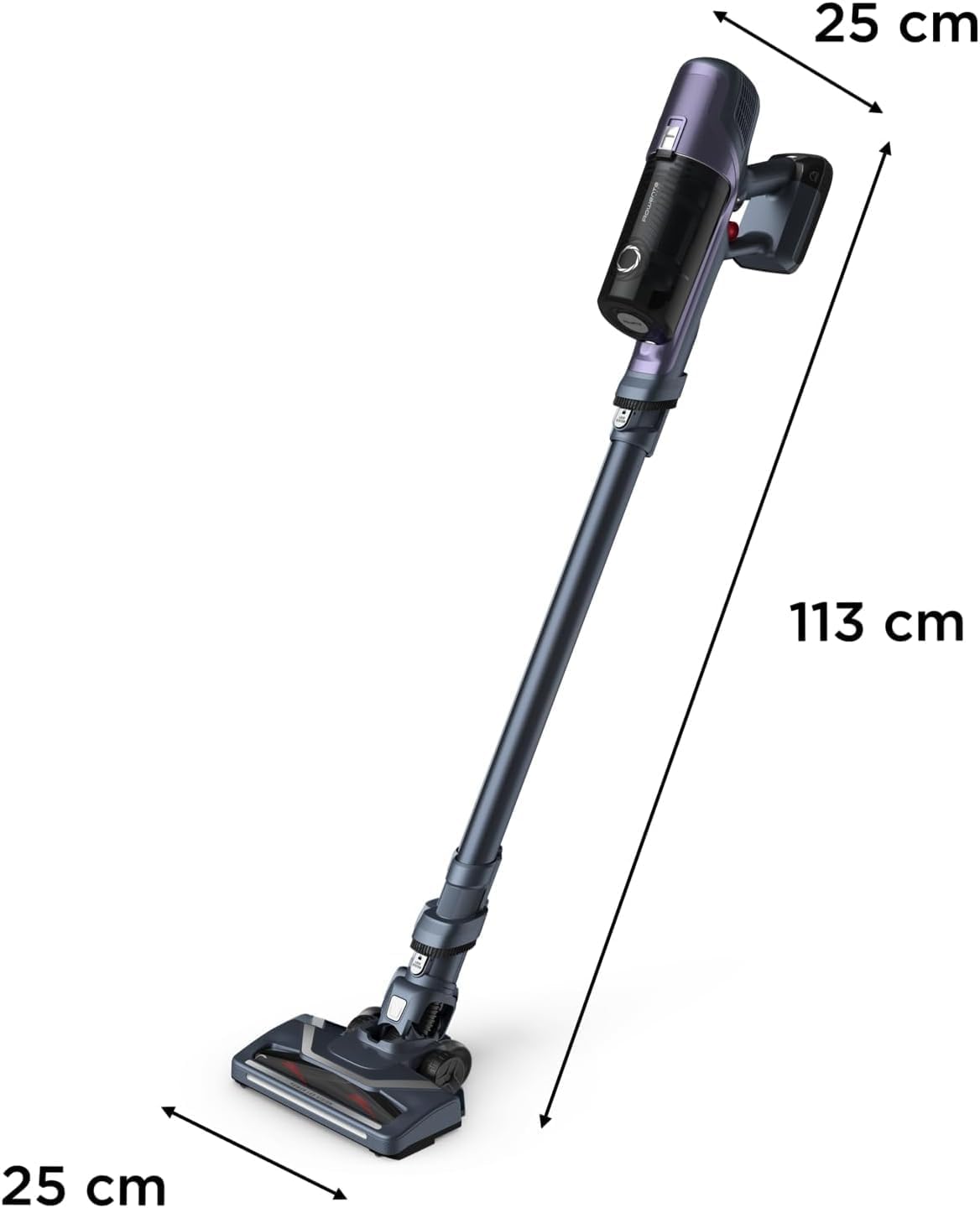 Rowenta X-Pert 6.60 Essential Akku-Staubsauger, 100 W Leistung, 45 Minuten Laufzeit, kabellos und beutellos, LED-Bürstenkopf, abnehmbarer Akku, inklusive Fugendüse und Wandhalterung, Lila/Schwarz, RH6838 – Bild 10