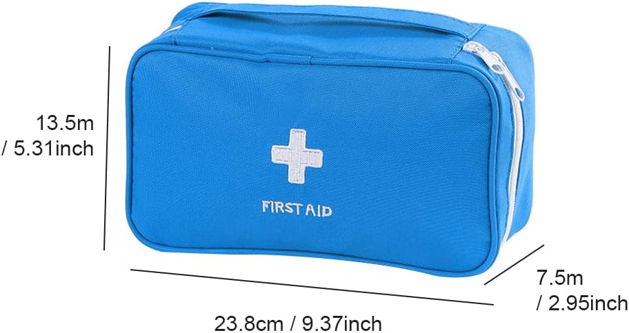 2-teiliges Erste-Hilfe-Set, wasserdichtes Erste-Hilfe-Set, tragbarer leerer Erste-Hilfe-Koffer, ideal für Familien, Camping und den Außenbereich (blau, grau) – Bild 2