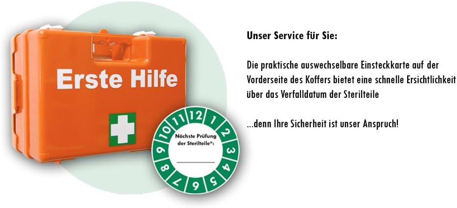 Erste-Hilfe-Koffer M4+ Gastro für Unternehmen gemäß aktueller DIN/EN 13157 inklusive Augenspülung + Markengel + detektierbare Pflaster + Hydrogel-Verbände + Sprühpflaster + Hygieneausrüstung – Bild 4
