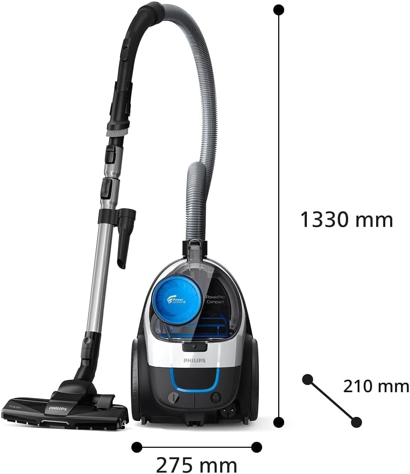 Philips PowerPro Kompaktstaubsauger – leicht, beutellos, 900 W Saugleistung, TriActive-Düse für Hartböden und Teppiche, Allergie-H13-HEPA-Filter, PowerCyclone 5-Technologie (FC9332/09) – Bild 8