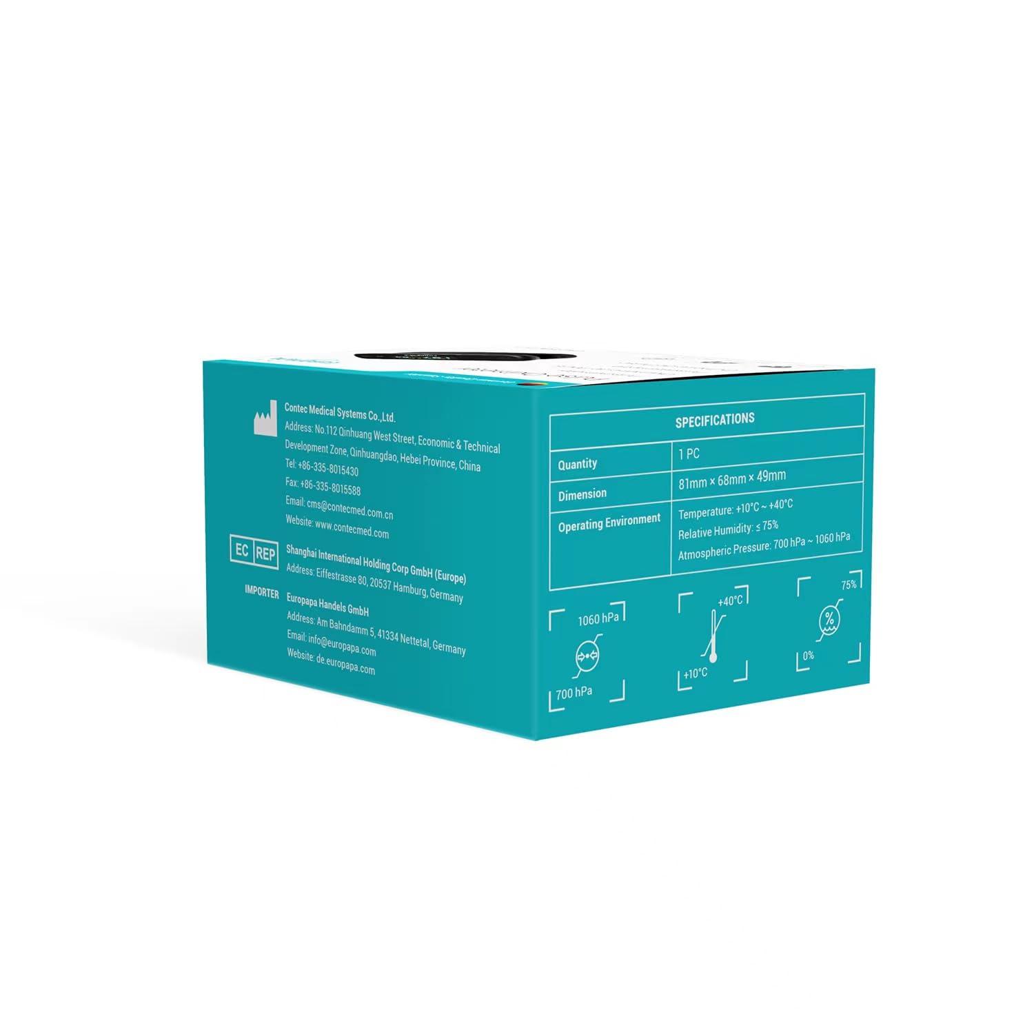 EUROPAPA Pulsoximeter, Fingerpulsoximeter, ideal zur schnellen Messung der Sauerstoffsättigung (SpO2), einfacher Herzfrequenzmesser für Erwachsene, OLED-Display (schwarz) – Bild 7
