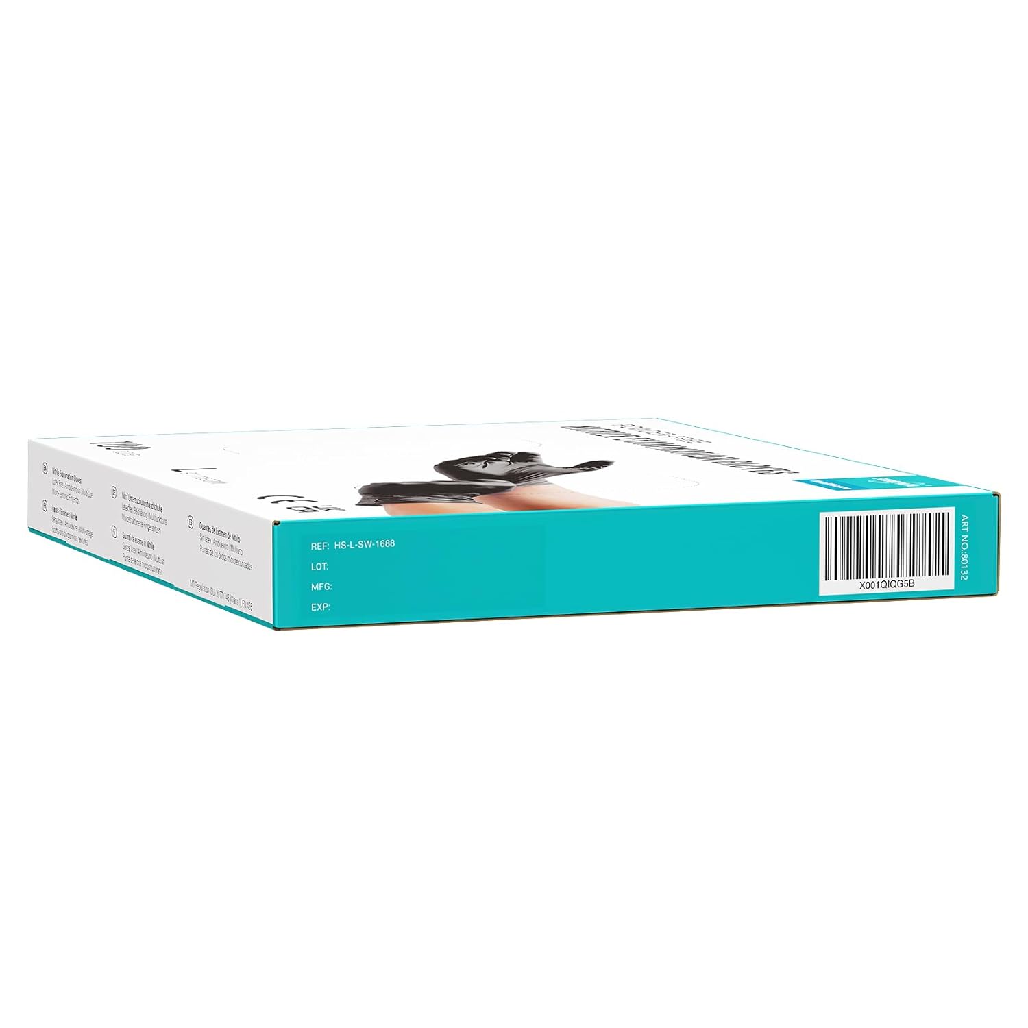 EUROPAPA® Nitrilhandschuhe Box mit 100 Einweghandschuhen, Untersuchungshandschuhen, Nitrilhandschuhen, puderfrei, latexfrei, unsteril, Einweghandschuhe (L, Schwarz) – Bild 6