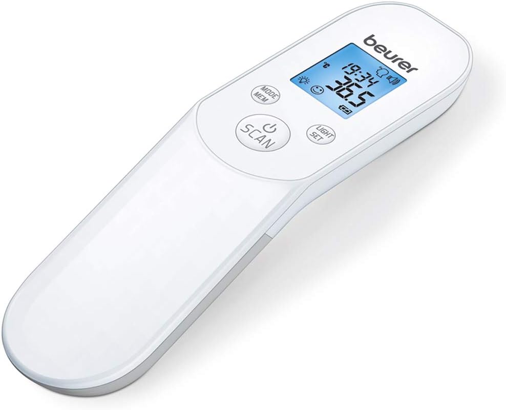 Beurer FT 85 berührungsloses digitales Infrarot-Thermometer, Fieberthermometer zur hygienischen und sicheren Messung der Körpertemperatur an der Stirn.