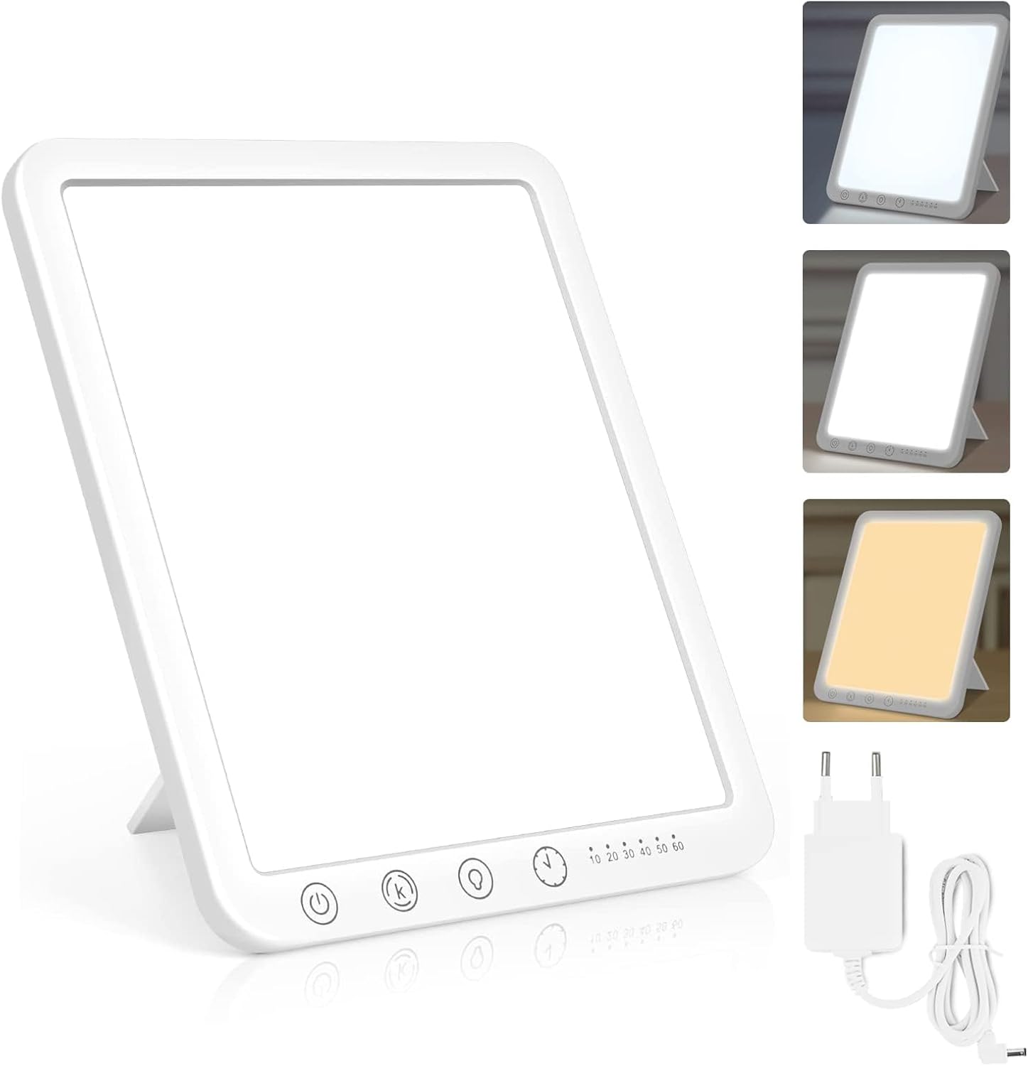 Sotipevs Tageslichtlampe 15000 Lux, UV-freie LED-Lichttherapielampe, Tageslicht-LED-Tageslichtlampe, Touch-Control-Sonnenlichtlampe, Vollspektrumlampe für Zuhause/Büro