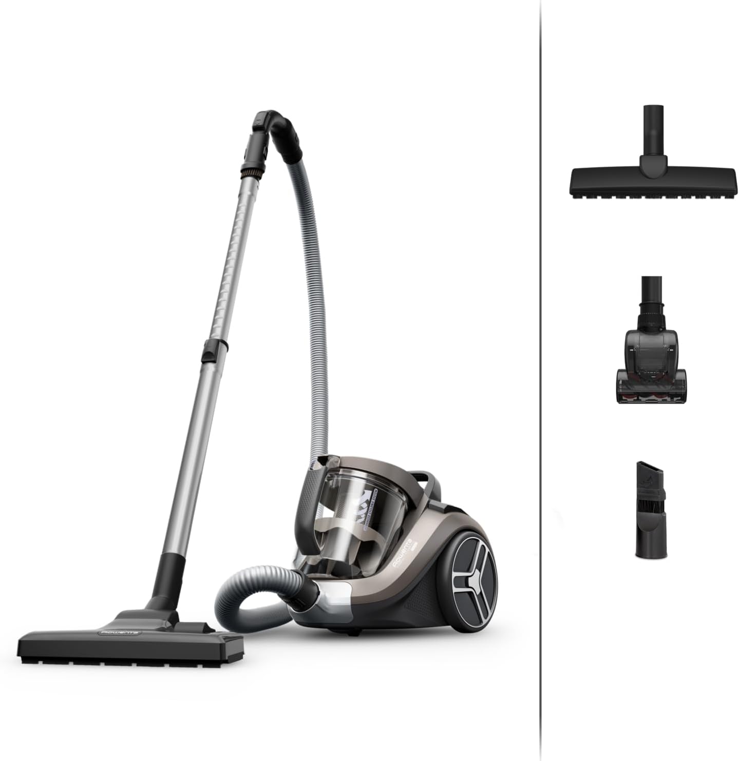 Rowenta Compact Power XXL Animal Beutelloser Staubsauger, 900 Watt, 3-Stufen-Filtersystem, XXL-Kapazität, 8,80 m Reinigungsradius, inklusive umfangreichem Zubehör, Bronze, RO4B50