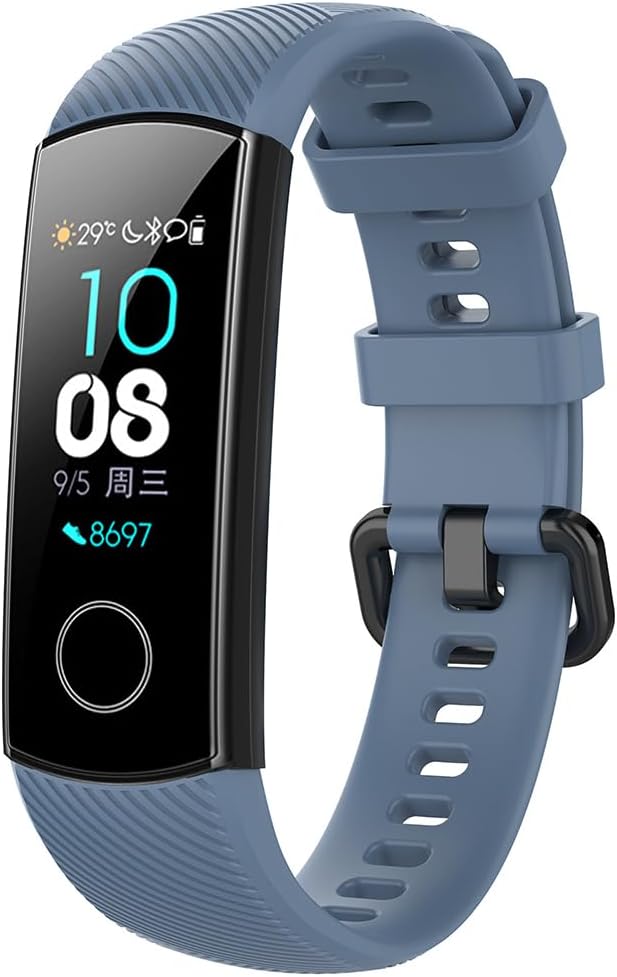Silikonarmband für Honor Band 5 / Band 4, Sportuhrenarmband, wasserdicht, langlebig, Rock Blue