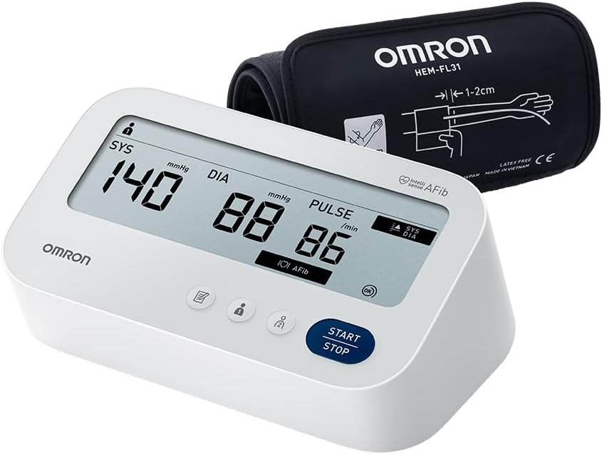 OMRON X3 Comfort AFib Digitales Blutdruckmessgerät, automatisches Oberarm-Blutdruckmessgerät mit Vorhofflimmererkennung, klinisch validiertes Blutdruckmessgerät, Diabetiker & Schwangere, 22-42 cm
