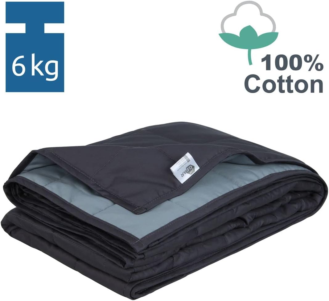 your GEAR Therapiedecke 6 kg – Gewichtsdecke 135 x 200 cm aus 100 % Baumwolle – Anti-Stress-Decke Erwachsene – schwere Decke für besseren Schlaf, Bettdecke mit Glasperlen – Schwerkraftdecke – Bild 3