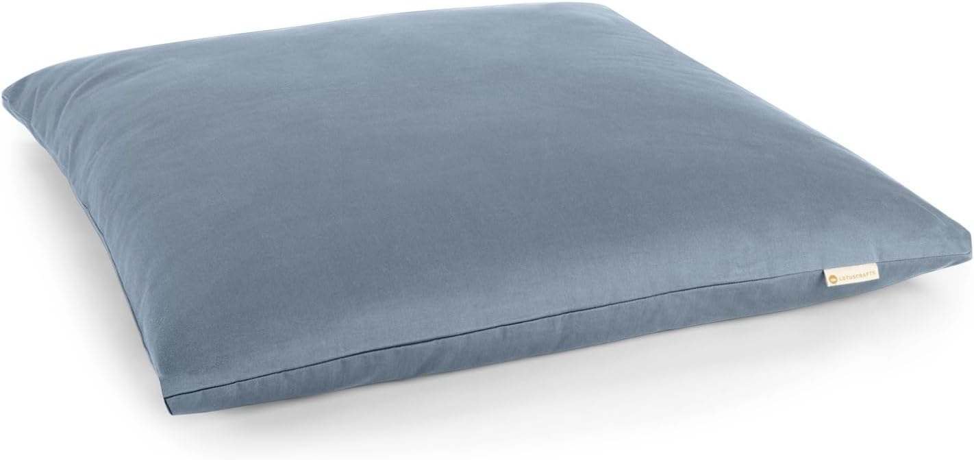 Lotuscrafts Zabuton Deluxe Meditationsmatte – extra dick – Meditationskissenunterlage für entspannte Meditation – waschbarer Bezug aus 100 % Baumwolle – GOTS-zertifiziert