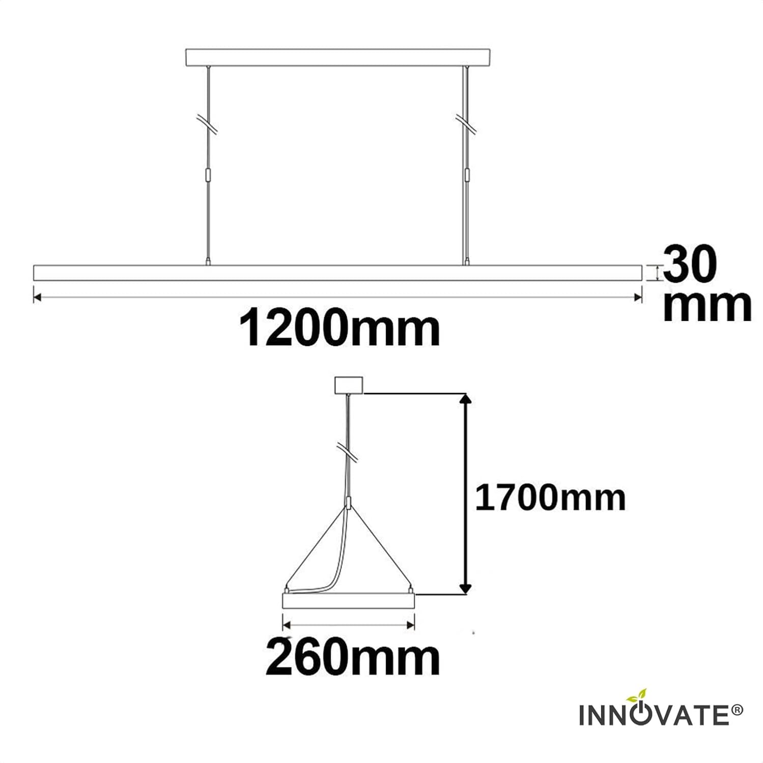 INNOVATE Office Pro Pendelleuchte Up & Down Silber, LED-Hängelampe, Büro, Hängelampe, höhenverstellbar, LED-Pendelleuchte, Tageslichtlampe, Arbeitszimmer, Hängepaneel, 6000 K, 4000 lm – Bild 6
