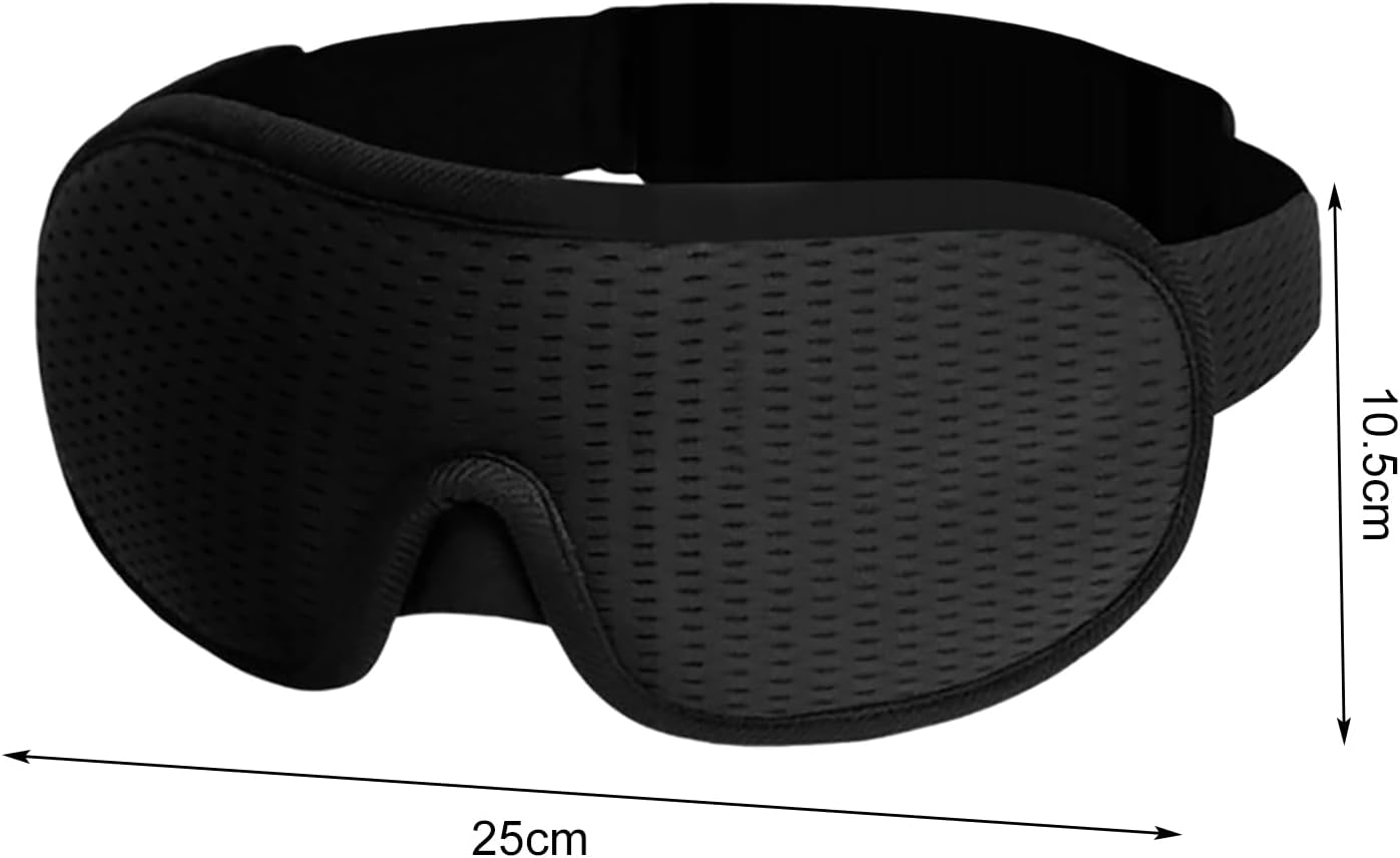 3D-Schlafmaske für Seitenschläfer, 100 % lichtblockierende Augenmaske für Männer und Frauen, Schlafmaske mit verstellbarem Gummiband und Ohrstöpseln, Reisen, Büro, Yoga – Bild 5