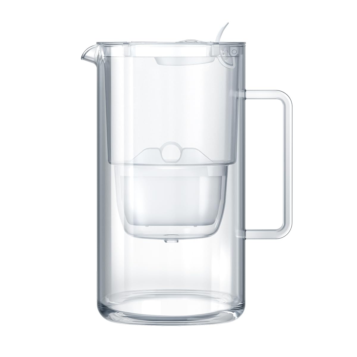 AQUAPHOR Glas – Wasserfilterkrug aus robustem Glas, 2,5 l, inklusive 1 x Maxfor+ Filterkartusche, weiß
