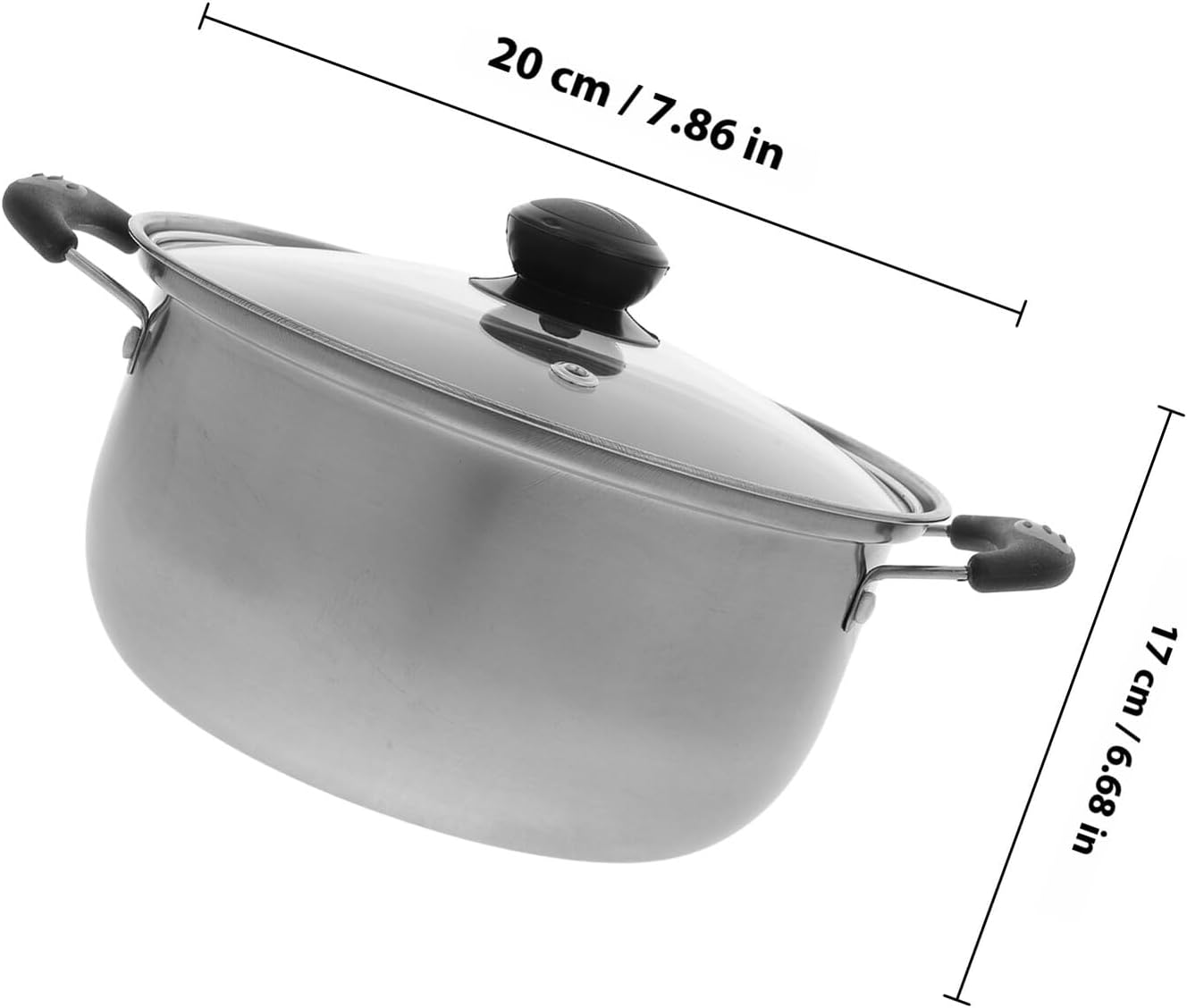 Dampfgarer und Suppentopf für gesundes Kochgeschirr, Edelstahl, 20 cm Durchmesser, mit verdicktem Boden, geeignet für Elektro- und Gasherde – Bild 2