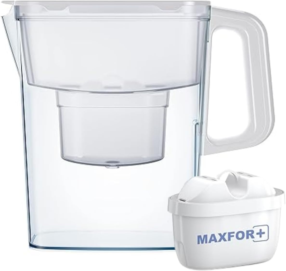 AQUAPHOR Kompakter Wasserfilterkrug mit 1 Maxfor+ Kartusche, 2,4 l, Weiß, ideal für die Kühlschranktür und kleine Küchen – Bild 2